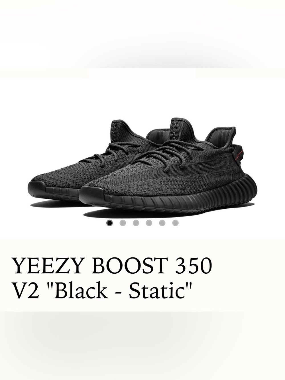 NWT - adidas Yeezy Boost 350 V2 Black Low-Top Sneaker